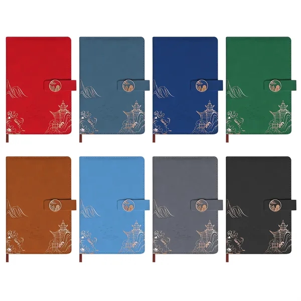 A5 PU Leather Business Notebook W/ Magnetic Clasp