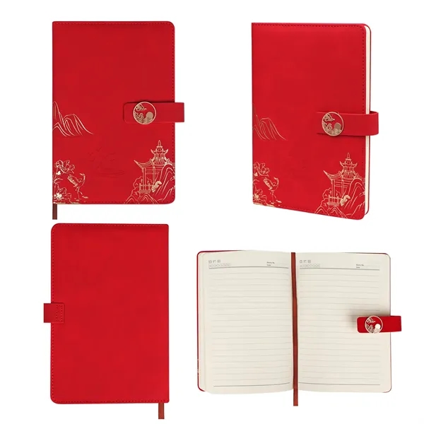 A5 PU Leather Business Notebook W/ Magnetic Clasp