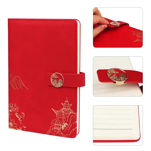 A5 PU Leather Business Notebook W/ Magnetic Clasp
