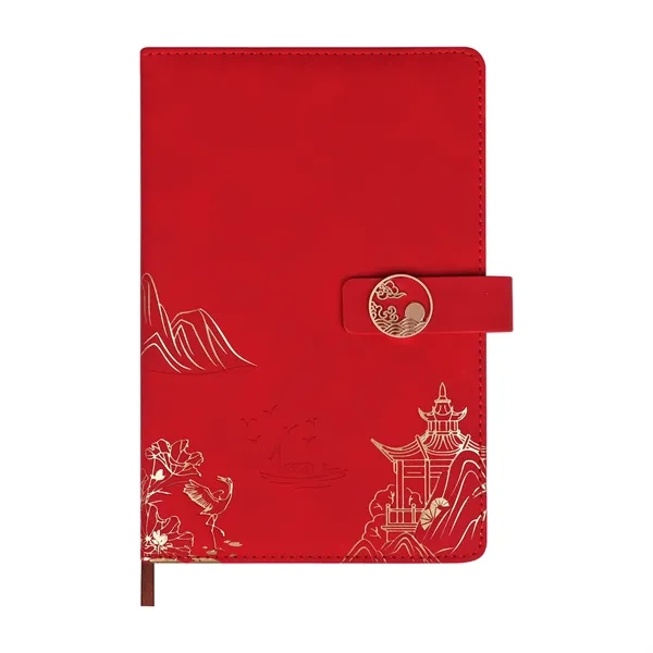 A5 PU Leather Business Notebook W/ Magnetic Clasp