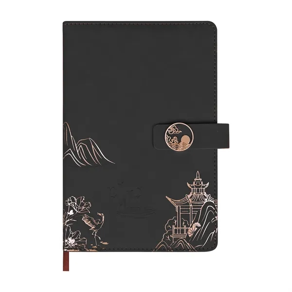A5 PU Leather Business Notebook W/ Magnetic Clasp