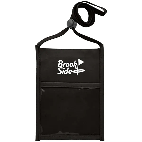 Premium Double Window Pouch Polyester Neck Wallet