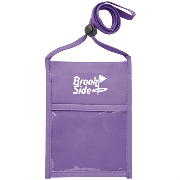 Premium Double Window Pouch Polyester Neck Wallet