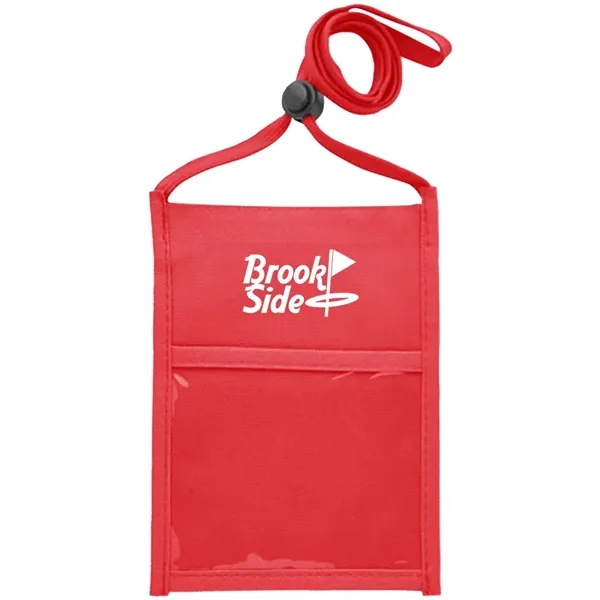 Premium Double Window Pouch Polyester Neck Wallet