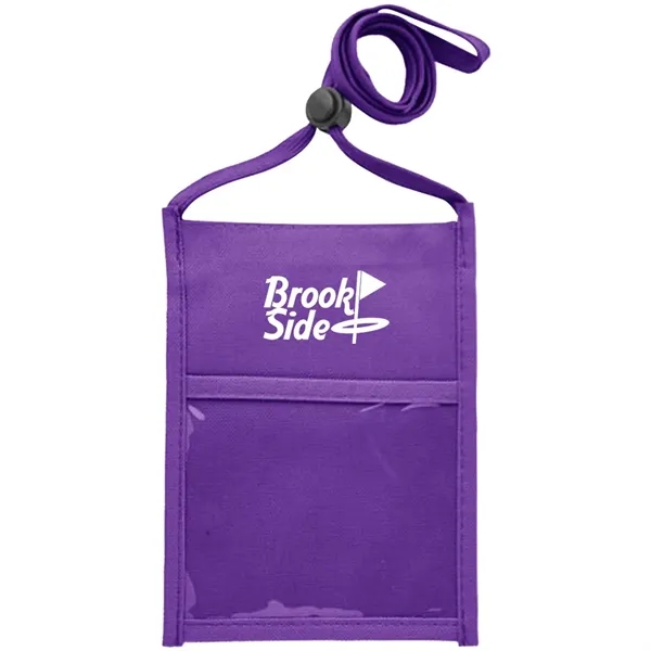 Premium Double Window Pouch Polyester Neck Wallet
