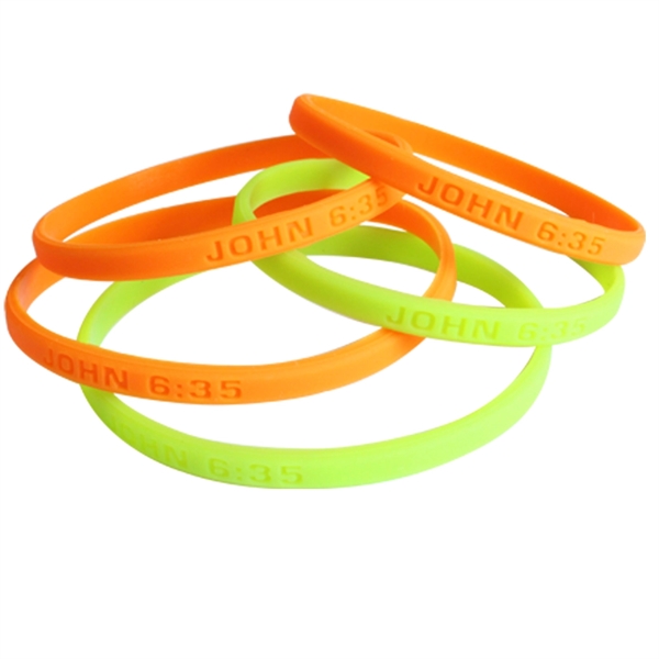 Mini 1/4" Debossed Silicone Wristband - Mini 1/4" Debossed Silicone Wristband - Image 0 of 1