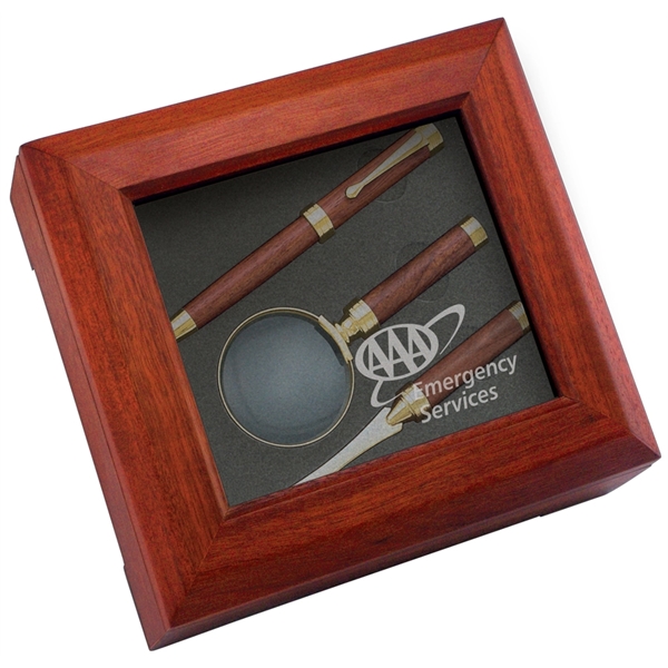 Desk Stationery Gift Box Set-Pen, Magnifier, Letter opener - Desk Stationery Gift Box Set-Pen, Magnifier, Letter opener - Image 0 of 0