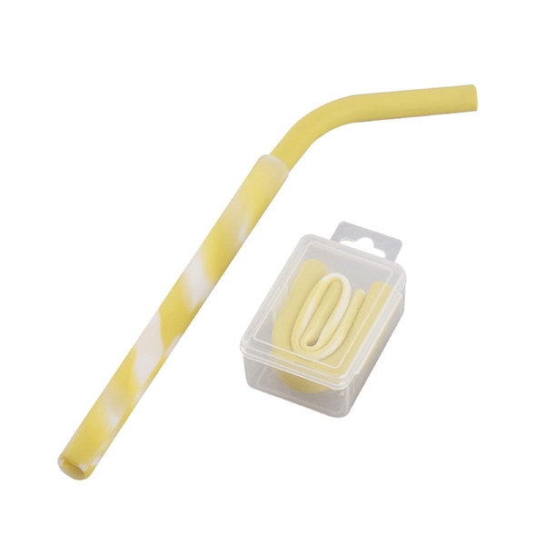 Circles Swirls Silicone Straw with Square Plastic Case - Circles Swirls Silicone Straw with Square Plastic Case - Image 1 of 1