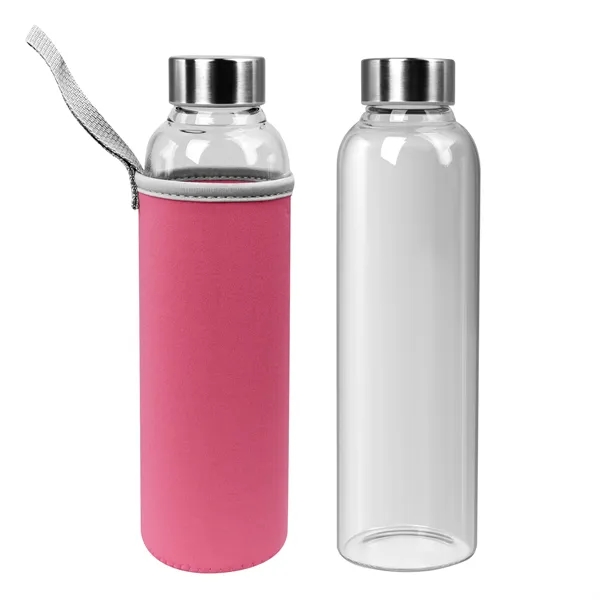 18Oz Glass Water Bottle With Sleeve & Lid