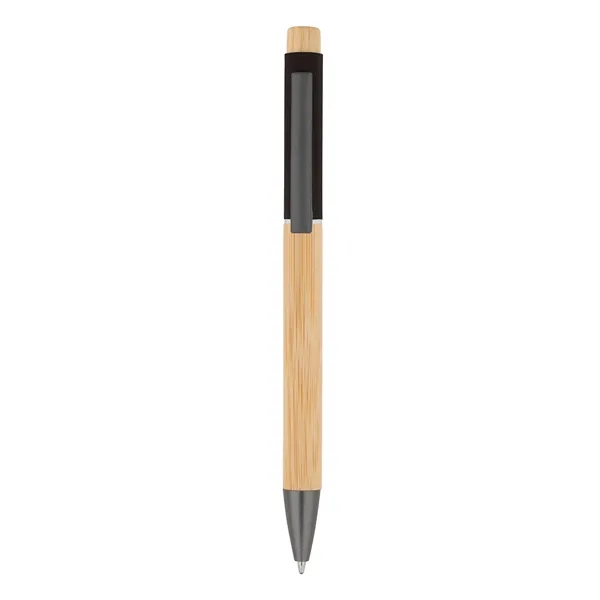 Bamboo Barrel with Gunmetal Clip Pen