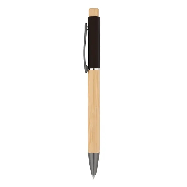 Bamboo Barrel with Gunmetal Clip Pen