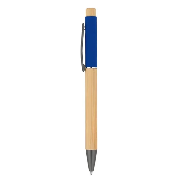 Bamboo Barrel with Gunmetal Clip Pen