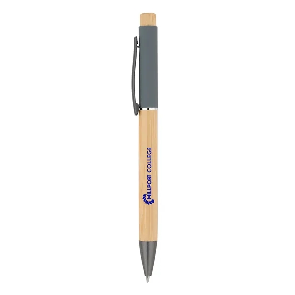 Bamboo Barrel with Gunmetal Clip Pen