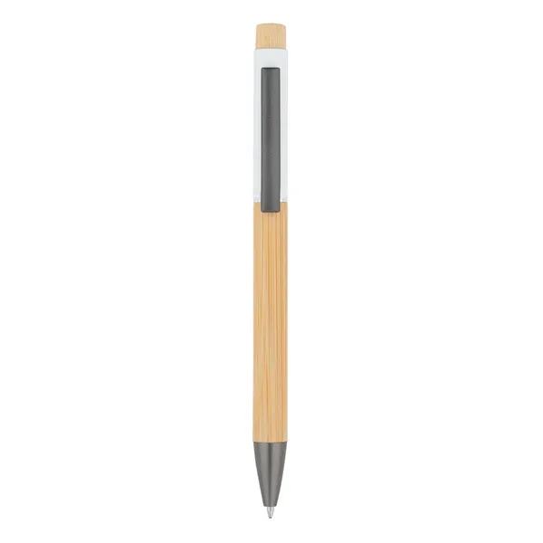Bamboo Barrel with Gunmetal Clip Pen
