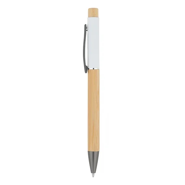 Bamboo Barrel with Gunmetal Clip Pen