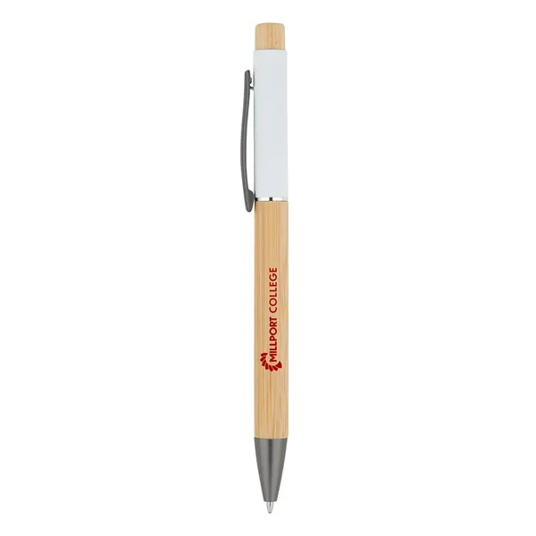 Bamboo Barrel with Gunmetal Clip Pen