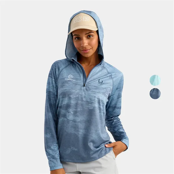 Huk® Women's UPF 50+ Quarter Zip Hoodie with Wicking Mesh