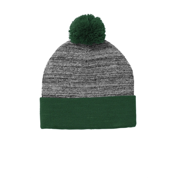 Sport-Tek Heather Pom Pom Beanie - Sport-Tek Heather Pom Pom Beanie - Image 1 of 6