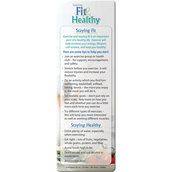 Bookmark - Staying Fit and Healthy - Bookmark - Staying Fit and Healthy - Image 3 of 3