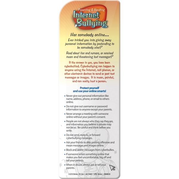 Bookmark - Preventing and Handling Internet Bullying - Bookmark - Preventing and Handling Internet Bullying - Image 2 of 2