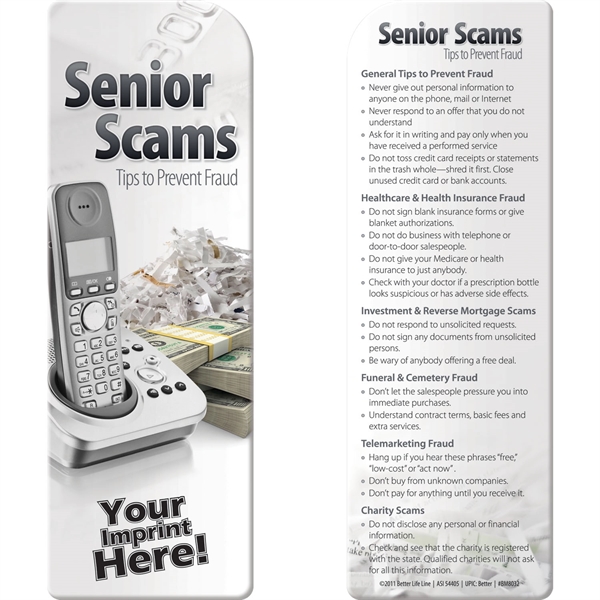 Custom Bookmark - Senior Scams
