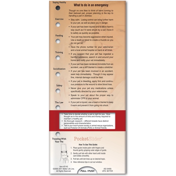 Pocket Slider™ - Pet Health - Pocket Slider™ - Pet Health - Image 2 of 2
