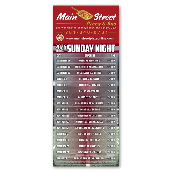 Football Schedule Magnet