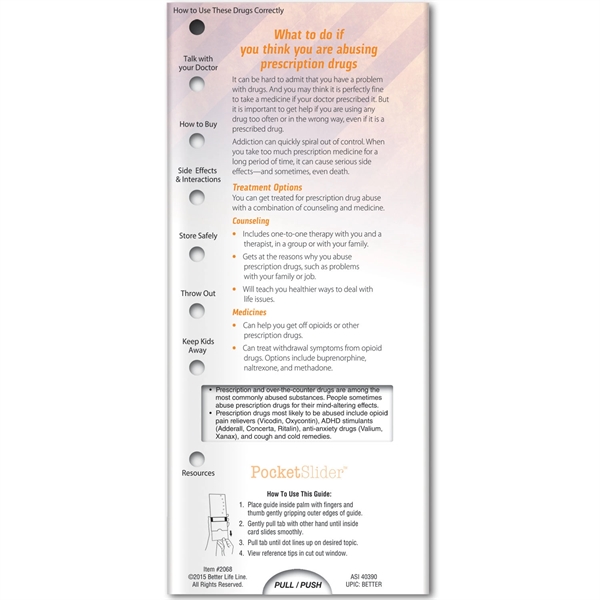 Custom Pocket Slider™ - Preventing Prescription Drug Abuse