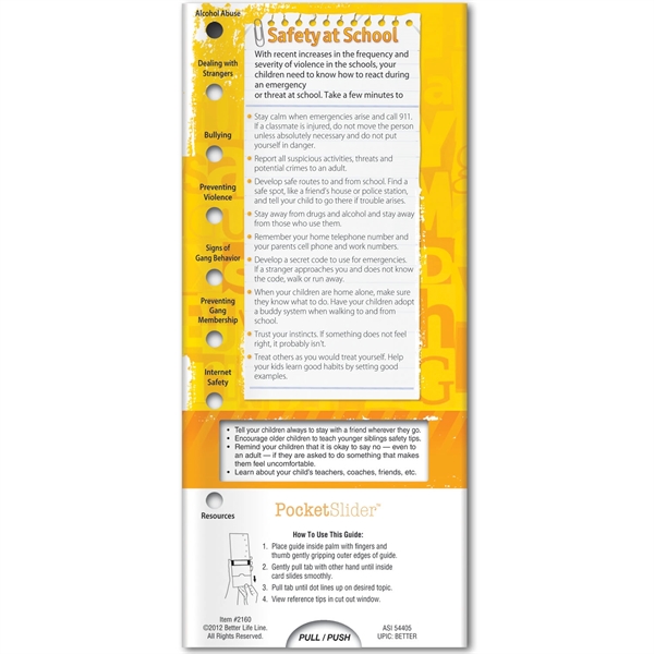 Custom Pocket Slider™ - Your Child's Safety at School