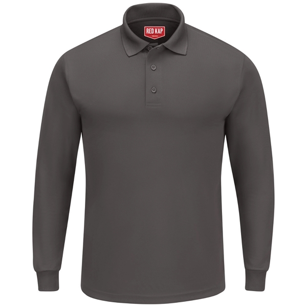 Red Kap® Men's Long Sleeve Solid Performance Polo Shirt - Red Kap® Men's Long Sleeve Solid Performance Polo Shirt - Image 2 of 7