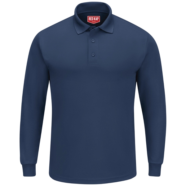 Red Kap® Men's Long Sleeve Solid Performance Polo Shirt - Red Kap® Men's Long Sleeve Solid Performance Polo Shirt - Image 4 of 7