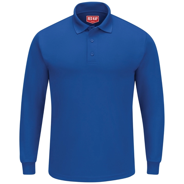 Red Kap® Men's Long Sleeve Solid Performance Polo Shirt - Red Kap® Men's Long Sleeve Solid Performance Polo Shirt - Image 6 of 7
