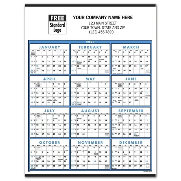 Calendars - Wall, Non-Laminated Span-A-Year
