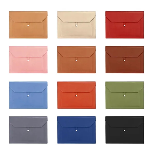 A4 Leather File Folders W/ Elastic Cord Closure