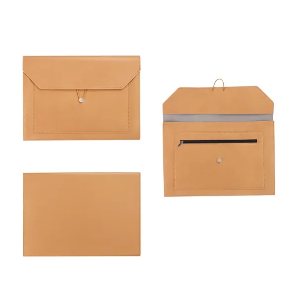 A4 Leather File Folders W/ Elastic Cord Closure