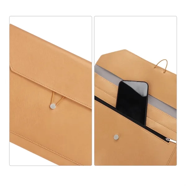 A4 Leather File Folders W/ Elastic Cord Closure