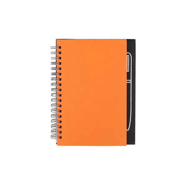 Pocket Spiral Notebook W/ Magnetic Pen Holder & Sticky