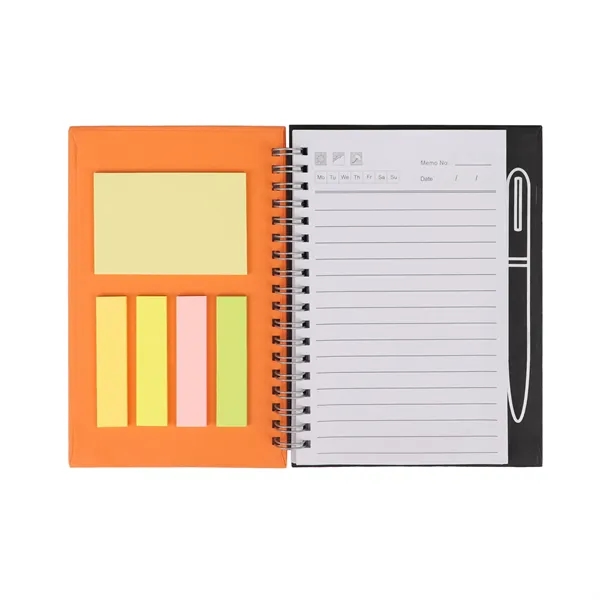 Pocket Spiral Notebook W/ Magnetic Pen Holder & Sticky