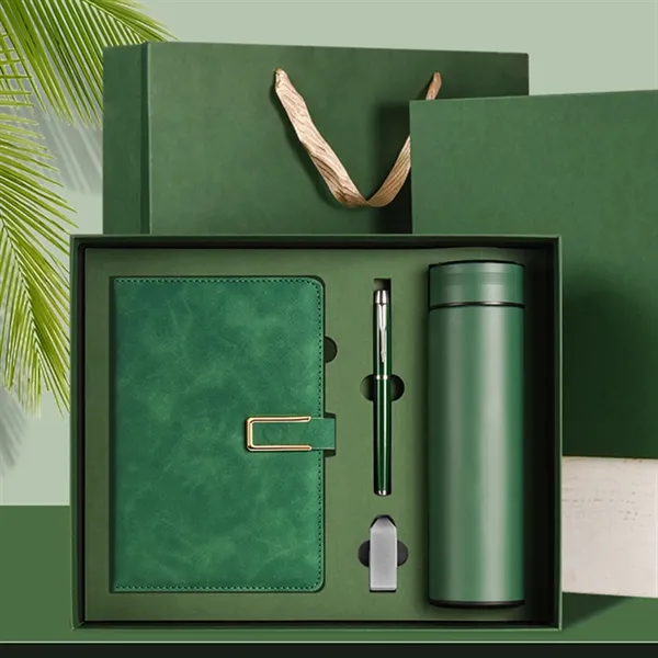 Luxurious Gift Set: A5 PU Notebook, Thermos, USB & Pen