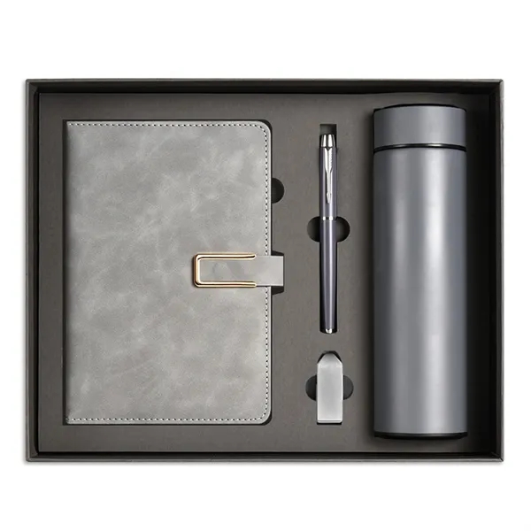 Luxurious Gift Set: A5 PU Notebook, Thermos, USB & Pen