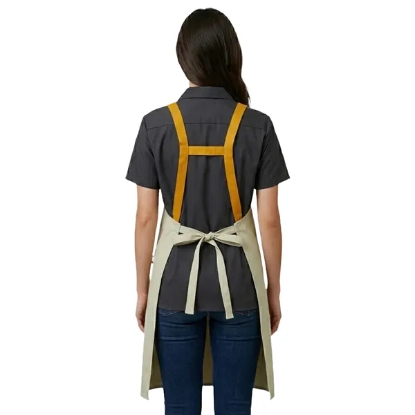 14 oz. Canvas Kitchen Apron w/ Brown shoulder Strap