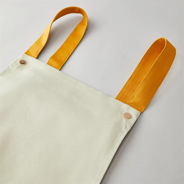14 oz. Canvas Kitchen Apron w/ Brown shoulder Strap