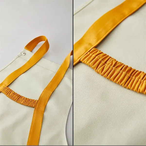 14 oz. Canvas Kitchen Apron w/ Brown shoulder Strap