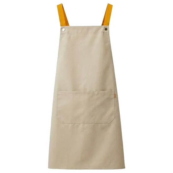 14 oz. Canvas Kitchen Apron w/ Brown shoulder Strap