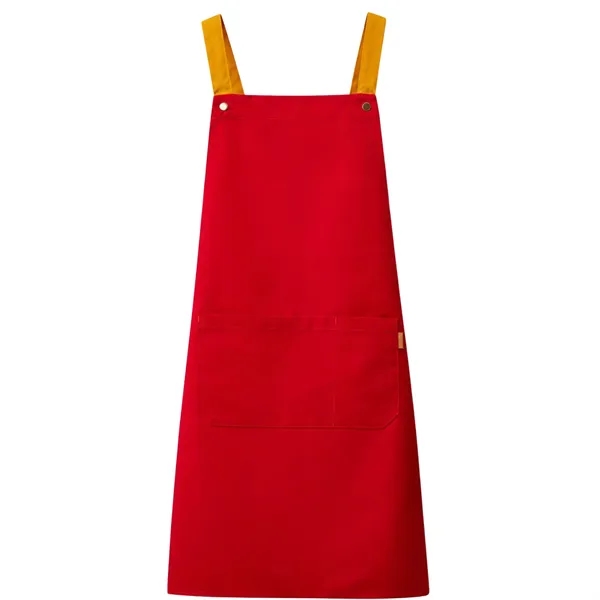 14 oz. Canvas Kitchen Apron w/ Brown shoulder Strap