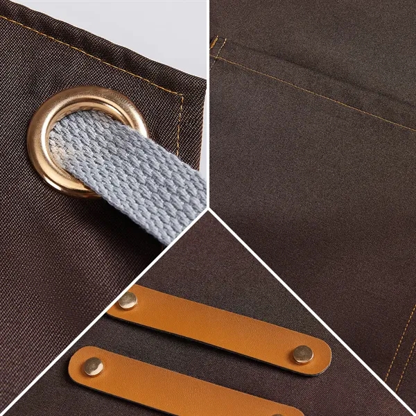 14 oz Canvas Kitchen Apron w/ Detachable Strap & Pockets