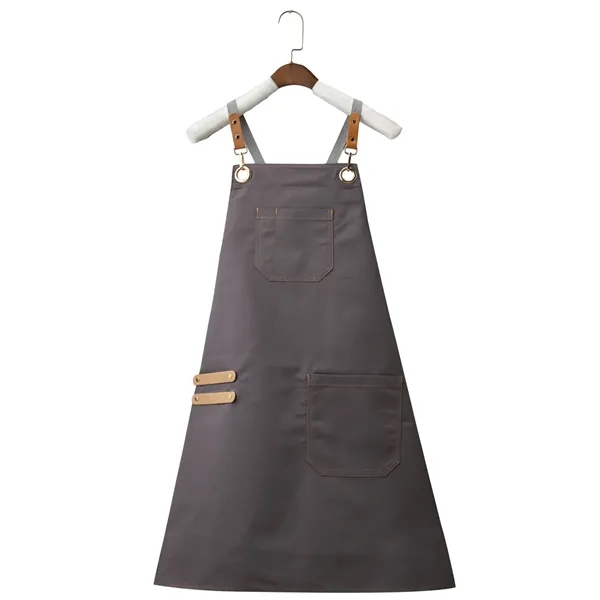 14 oz Canvas Kitchen Apron w/ Detachable Strap & Pockets