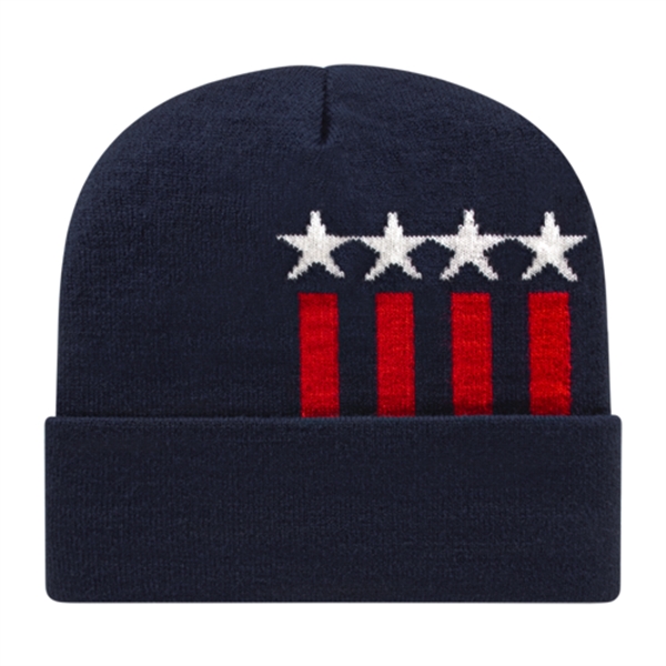 Stars & Stripes Knit Cap with Cuff - Stars & Stripes Knit Cap with Cuff - Image 2 of 4
