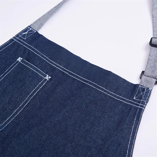 12oz Cotton Denim Kitchen Apron w/ front straps & 3 Pockets