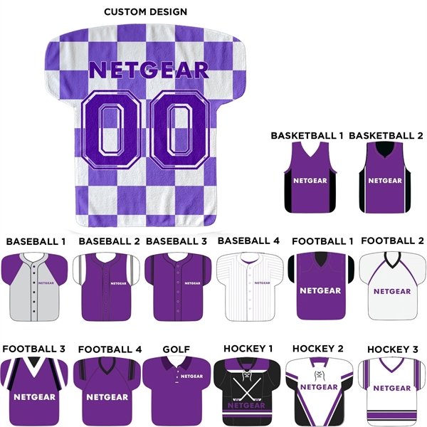 Custom 22" x 23" Jersey Shaped Fitness Towel